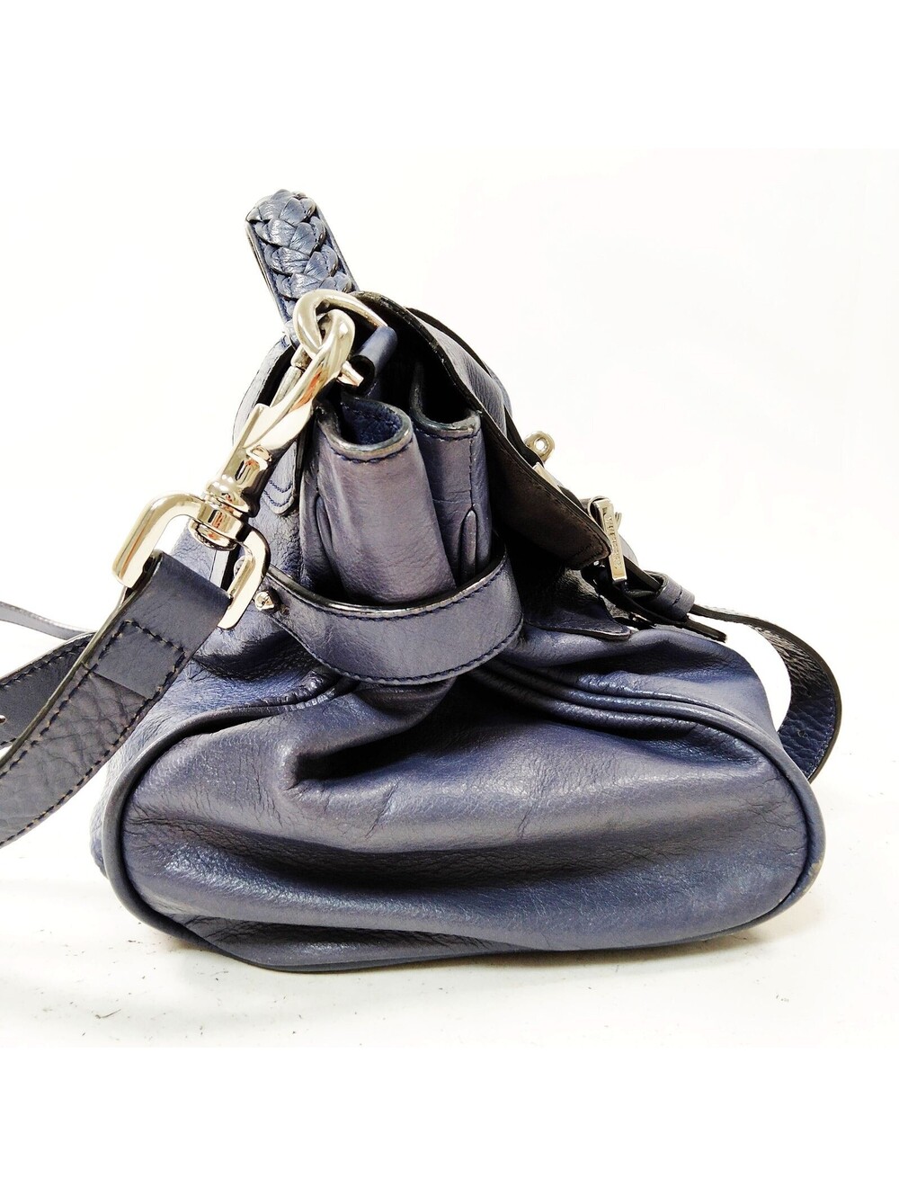 Mulberry Bayswater Hand Bag Navy Blue Leather Shoulder Strap Pre-owned 5664983 - Picture 3 of 9